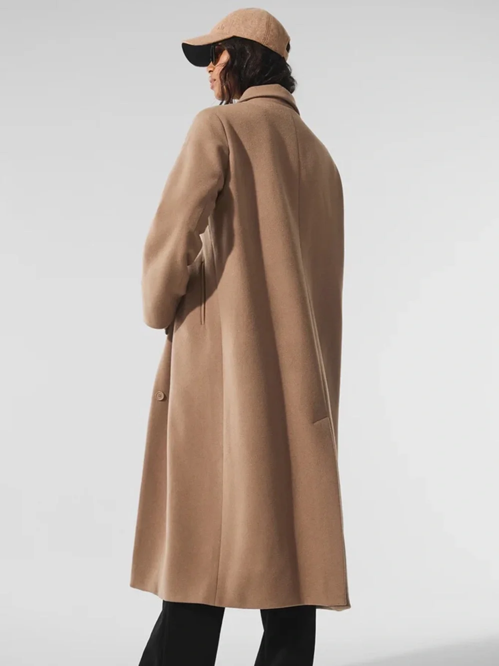 ALO Yoga Wool Metro Long Coat - Toasted Almond Brown - Small
